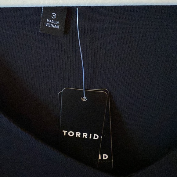 2/$50 🌈 NWT Torrid Cotton Modal Rib Lace Long Sleeve Top: Deep Black (3X 22-24) - Picture 8 of 14